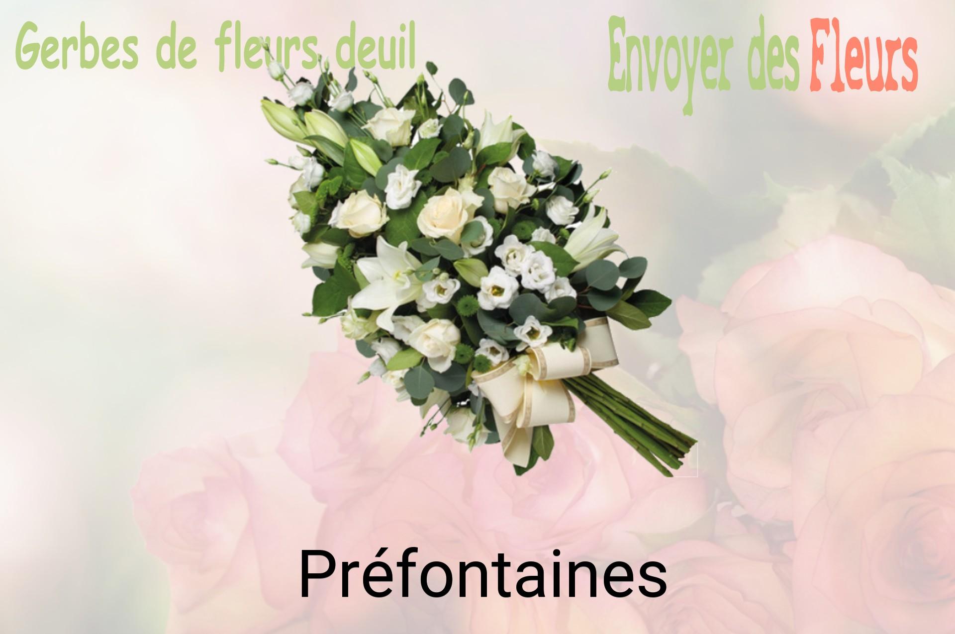 Gerbe de fleurs de deuil livrée à Préfontaines